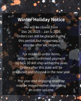Announcement of Winter Holiday Closure and Year-End Shipping Cutoff