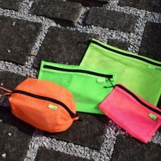 Photo1: Neon color mesh pouch (1)