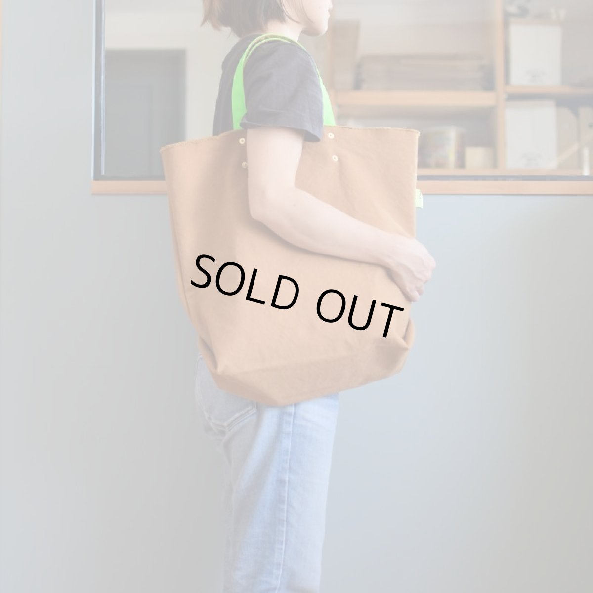 Photo6: EASY TOTE / V.DUCK camel , noen green (6)